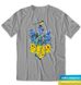 Ukrainian coat of arms with flowers and bird, t-shirt, Melange, XS