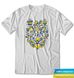 Coat of arms of Ukraine with flowers, t-shirt, White, XS