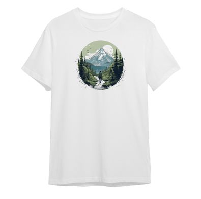 Mountains 2 t-shirt, White, XS