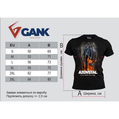 Gank - Azovstal, t-shirt, Black, S
