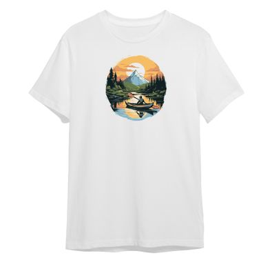 Kayak boat t-shirt, White, XS