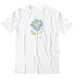 Blue-yellow flower, t-shirt, White, XS