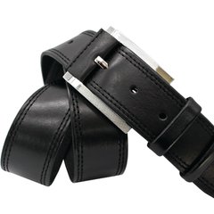 Black leather belt 45mm (01450300), Black, one size
