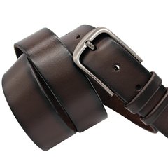 Brown leather belt 40mm (014000199), Brown, one size