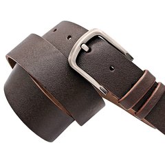 Brown leather belt 40mm (01406416), Brown, one size