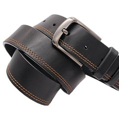 Black leather belt 40mm (01400362), Black, one size