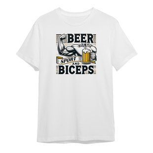 Beer and Biceps, t-shirt, white, White, XS