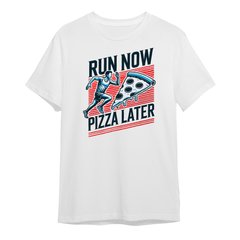 Футболка Run now, Pizza later, біла beer_biceps фото