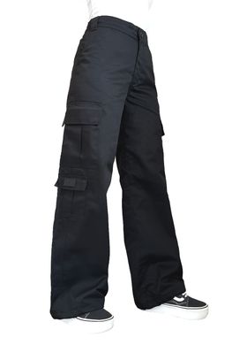 Damskie spodnie cargo Tempest z dużymi kieszeniami bocznymi - W1, czarne W1_black