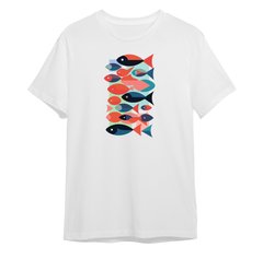 Fishes t-shirt, White, XS