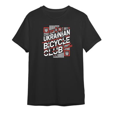 Ukrainian Bicycle club, black t-shirt, Black, XS